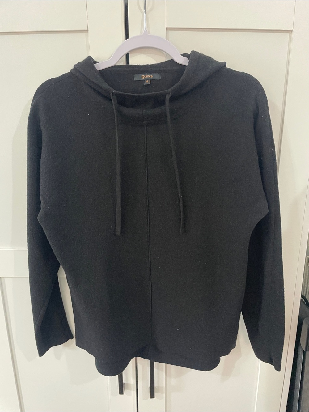 Quince Men’s Black Crewneck Hoodie Sweater